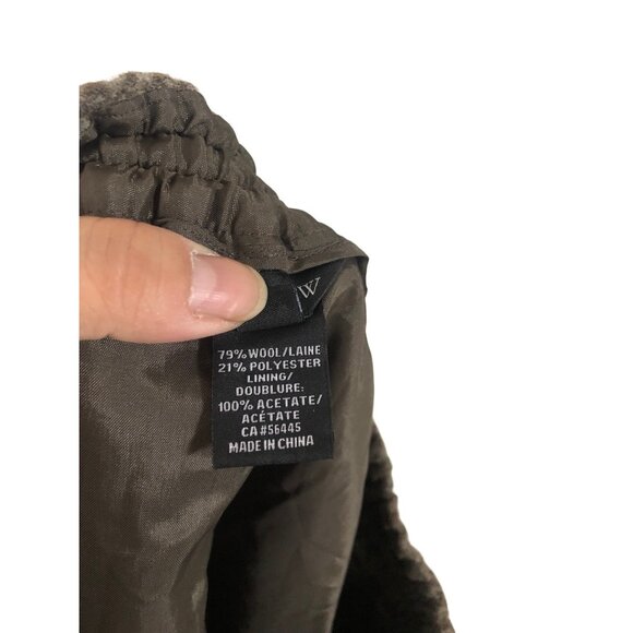 J Crew Brown Chevron Wool Blend Leather Trim Pockets Skirt Size 0 - Picture 6 of 7